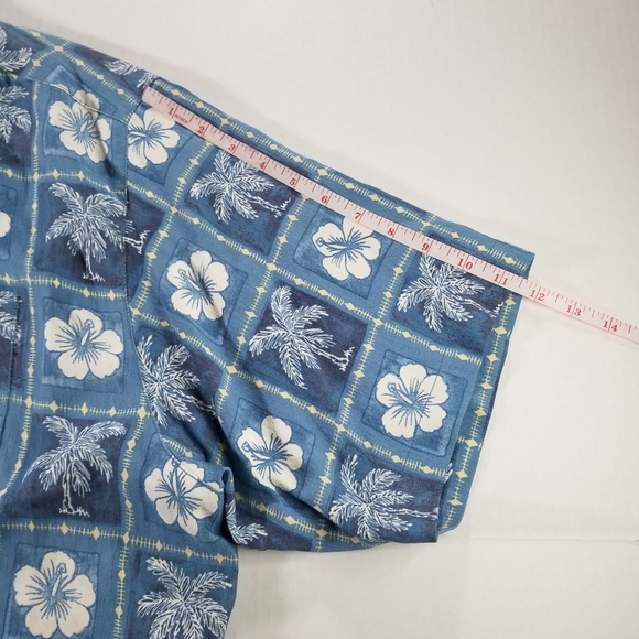 Tommy Bahama Short Sleeve Button Down Beach Side Blue XL 100% Silk Floral NWT - Picture 8 of 8